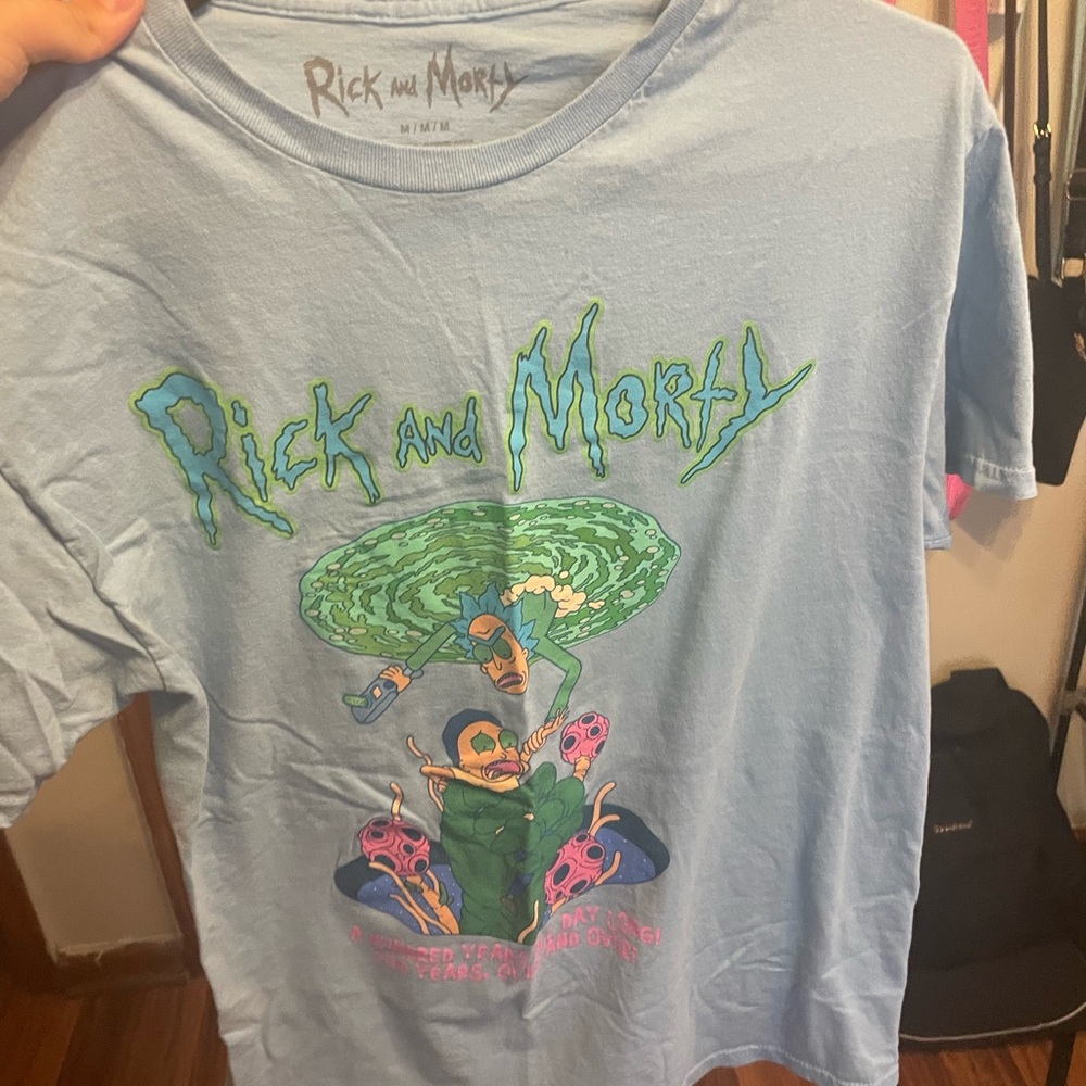 Rick and Morty Blue Graphic Tee